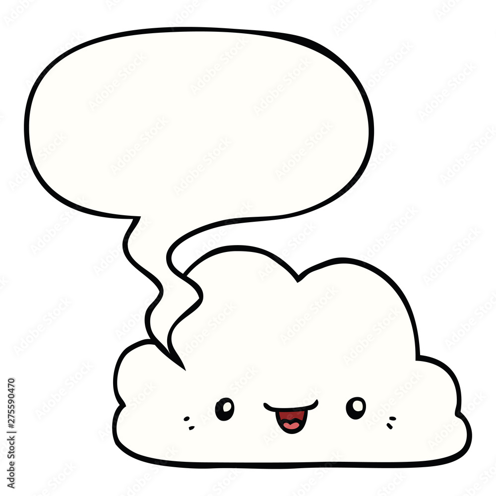 cute cartoon cloud and speech bubble cute cartoon cloud and speech bubble