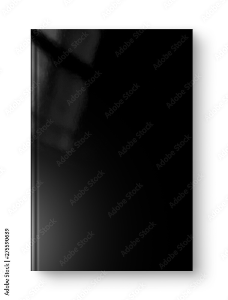 Closed black blank book isolated on white Closed black blank book isolated on white
