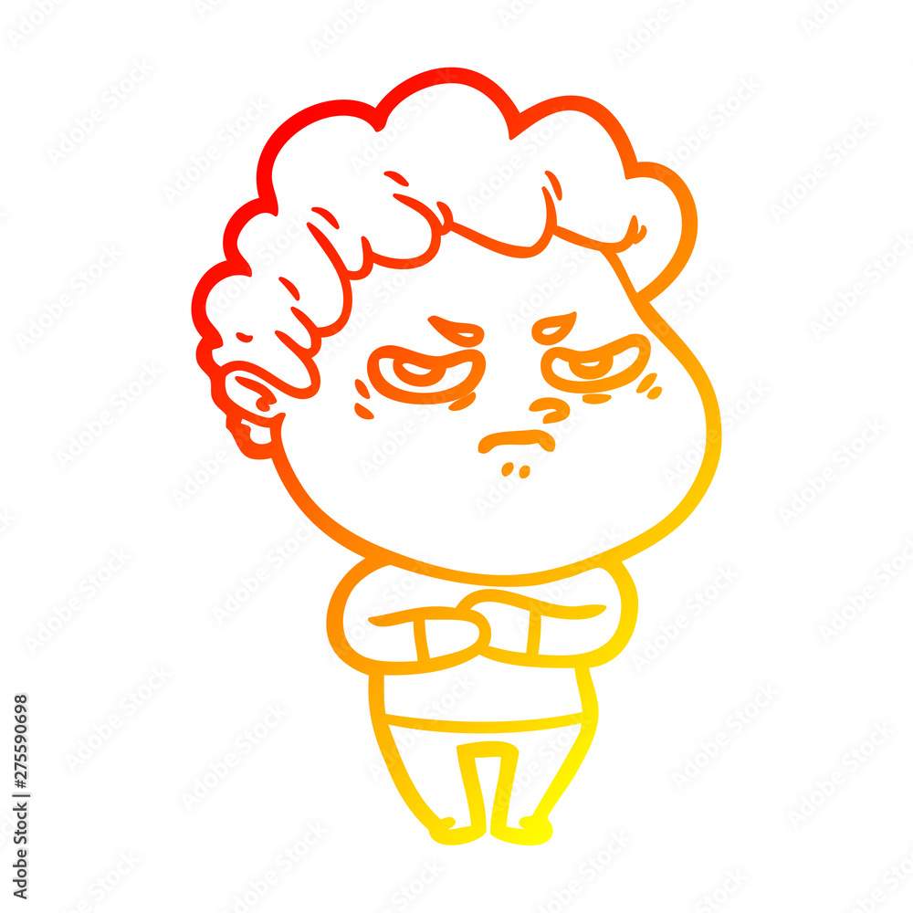warm gradient line drawing cartoon angry man warm gradient line drawing cartoon angry man