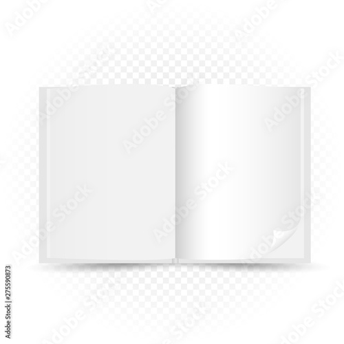 open white book transparent background