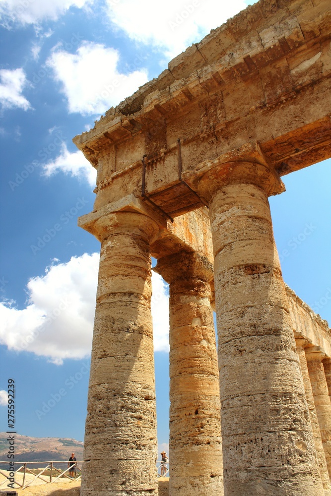 Evocative imagine of Classic Doric Greek Temple At Segesta, Sicily