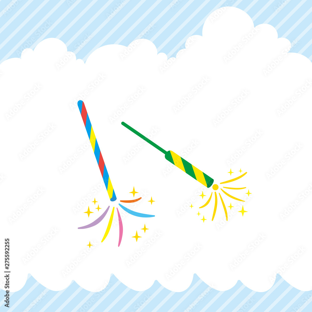 かわいい手持ち花火 夏のアイコン Stock ベクター Adobe Stock