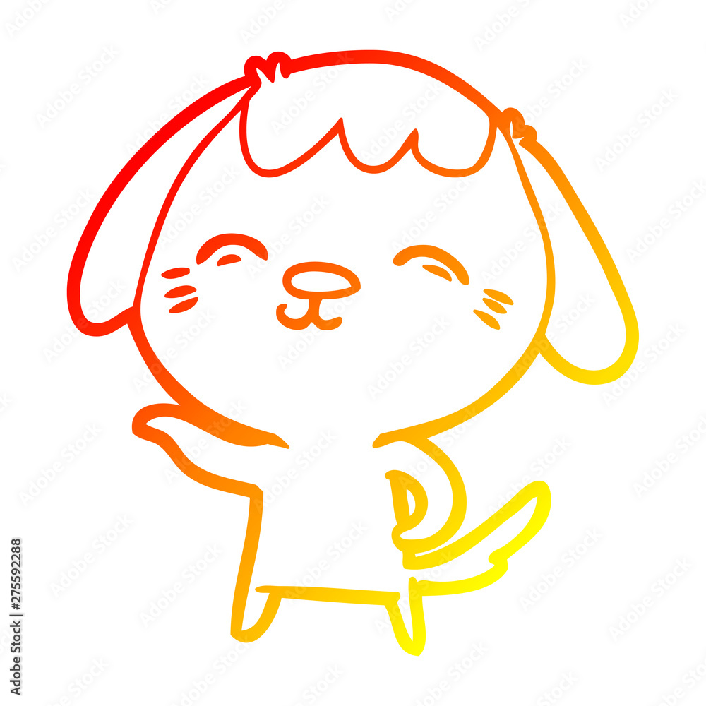 warm gradient line drawing happy cartoon dog warm gradient line drawing happy cartoon dog