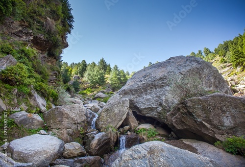 Rocks trees and hiking mountain