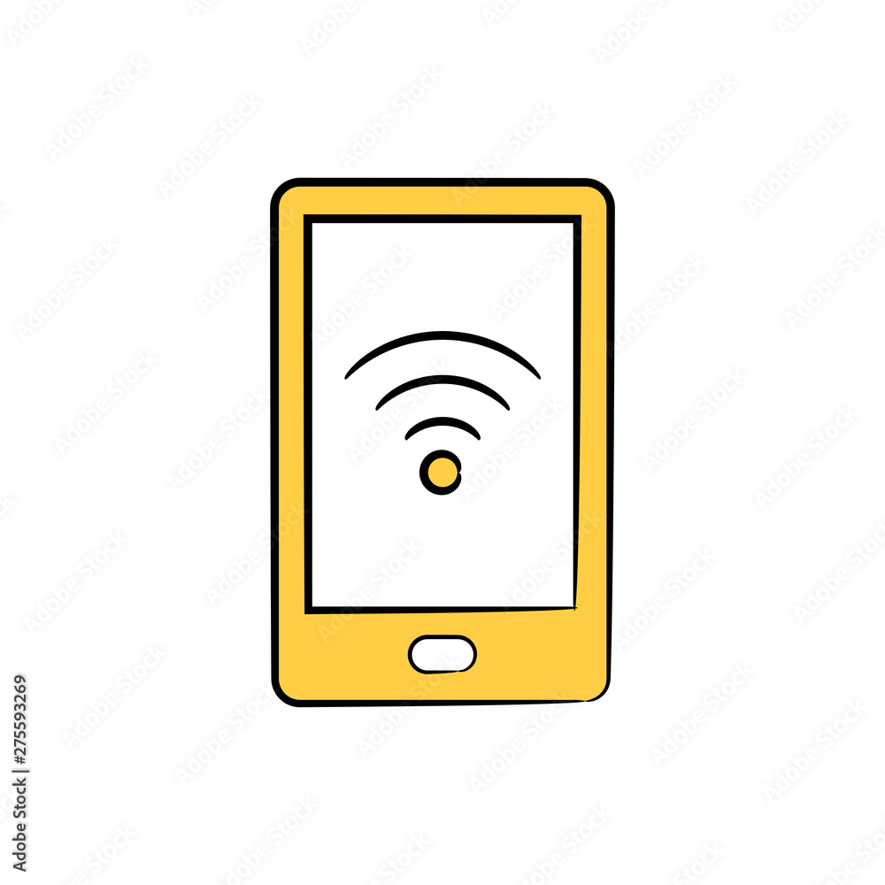 smart phone wifi doodle icons smart phone wifi doodle icons
