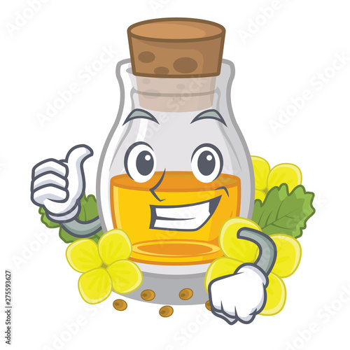 Thumbs up mustard oil isolated with the character