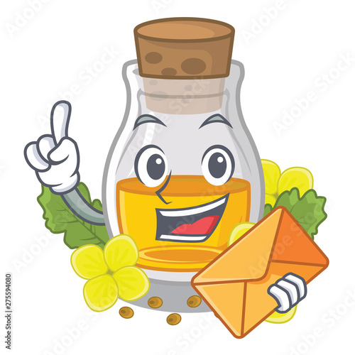 With envelope mustard oil isolated with the character