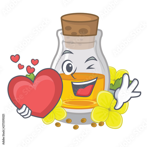 With heart mustard oil wrapped in mascot box