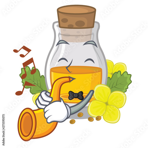 With trumpet mustard oil wrapped in mascot box