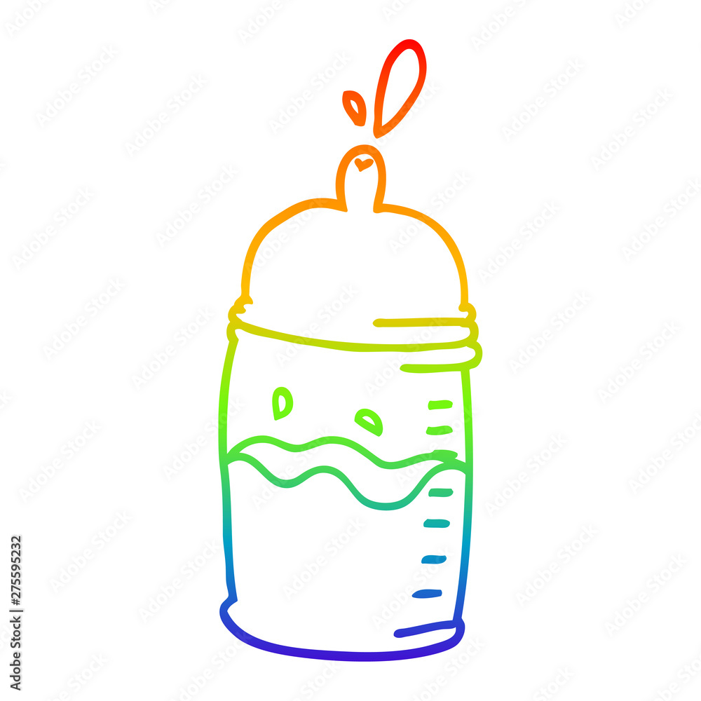 rainbow gradient line drawing cartoon baby bottle rainbow gradient line drawing cartoon baby bottle