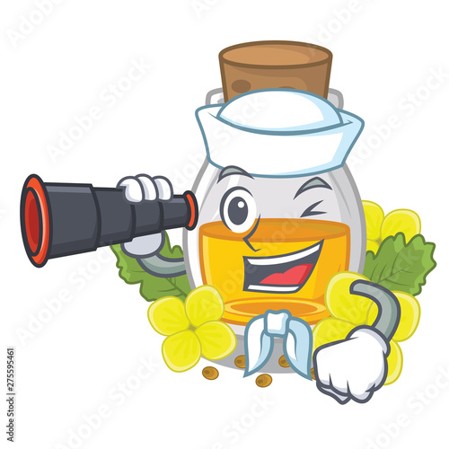 Sailor with binocular mustard oil wrapped in mascot box