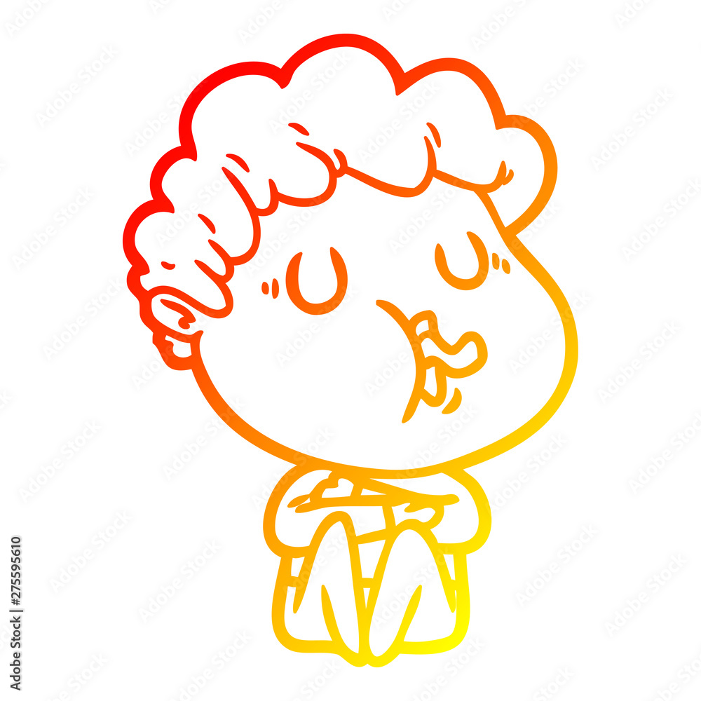 warm gradient line drawing cartoon man singing warm gradient line drawing cartoon man singing
