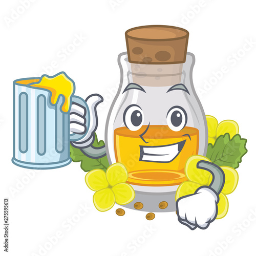 With juice mustard oil wrapped in mascot box