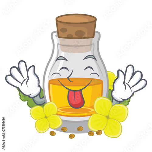 Tongue out mustard oil in the cartoon shape