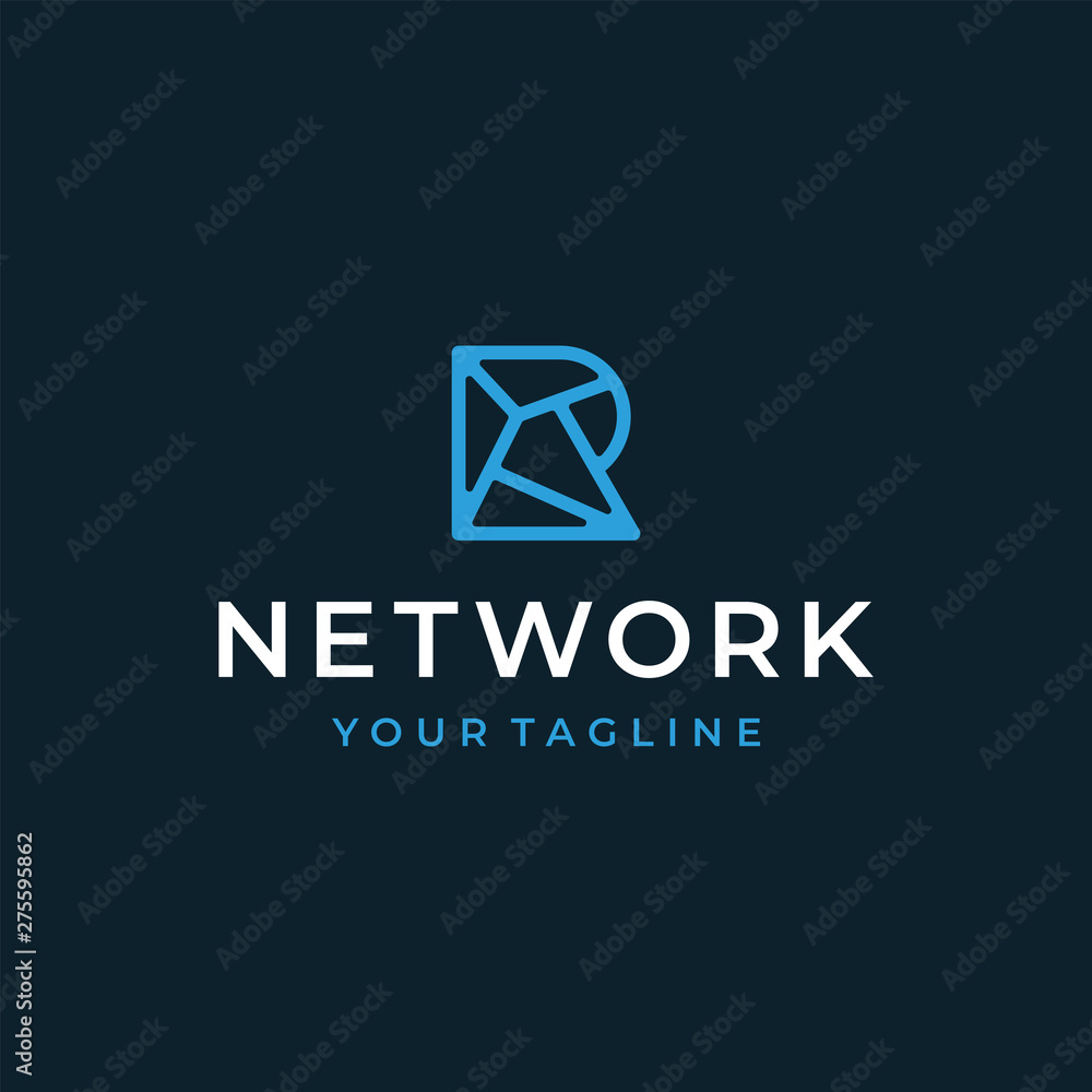 Fototapeta premium Monogram R logo design concept.