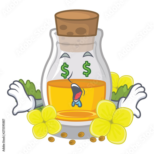 Money eye mustard oil in the cartoon shape