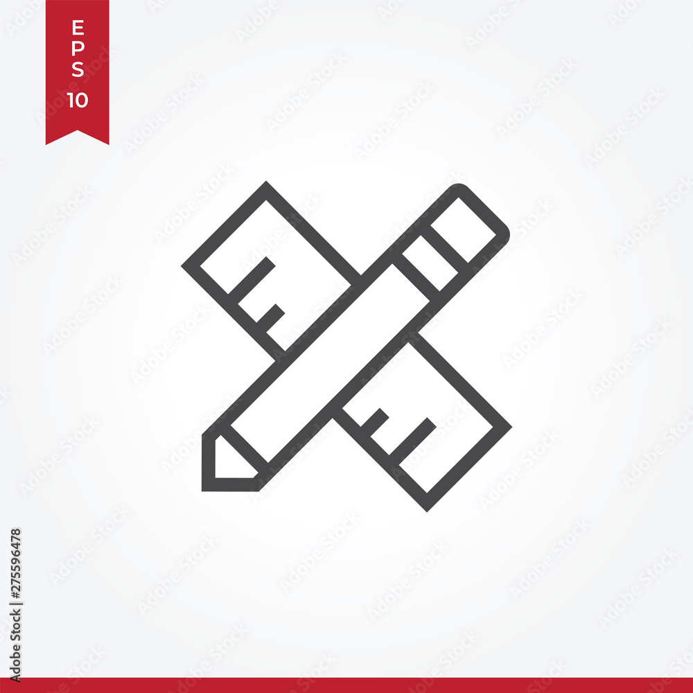 Ruler vector icon in modern style for web site and mobile app Ruler vector icon in modern style for web site and mobile app