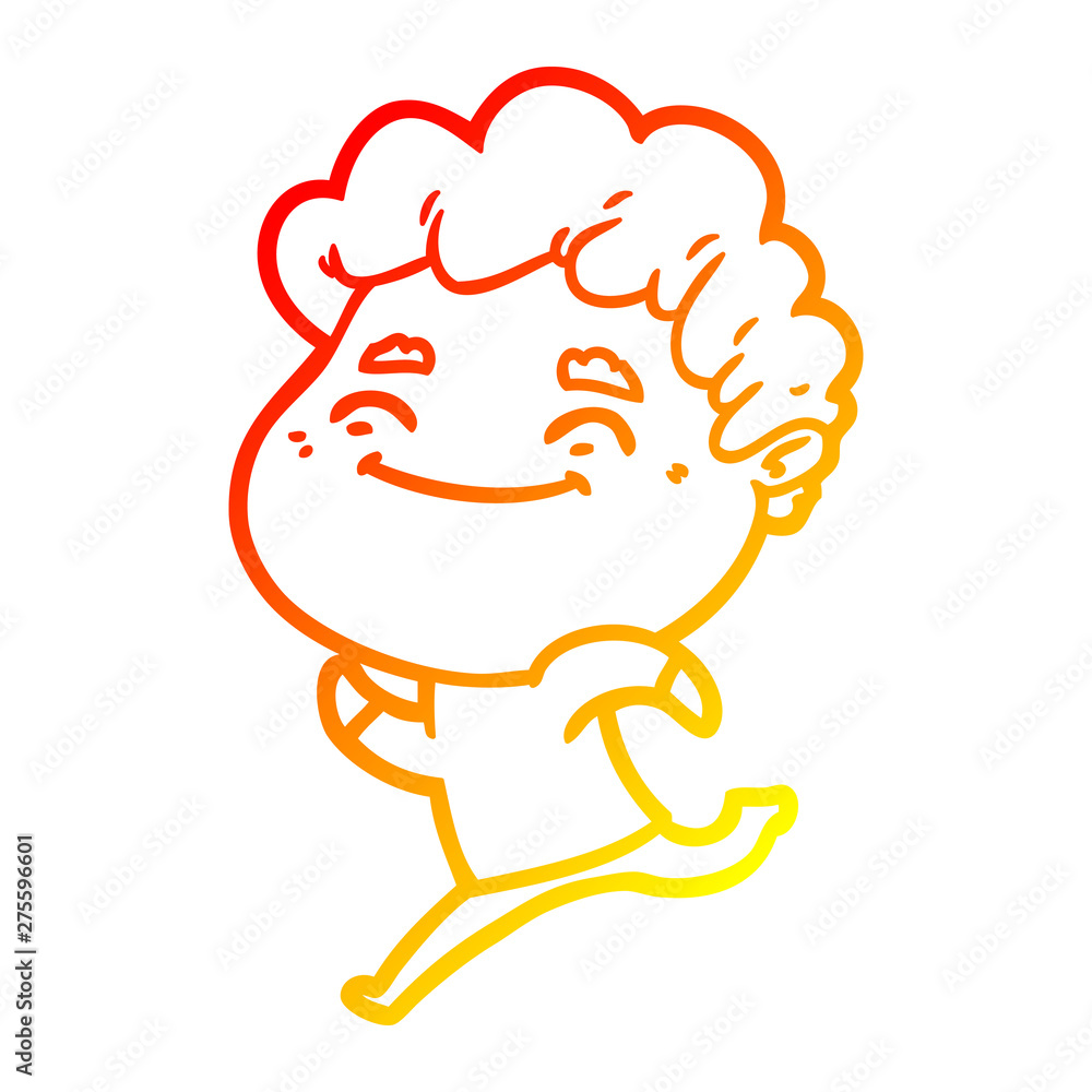 warm gradient line drawing cartoon friendly man warm gradient line drawing cartoon friendly man