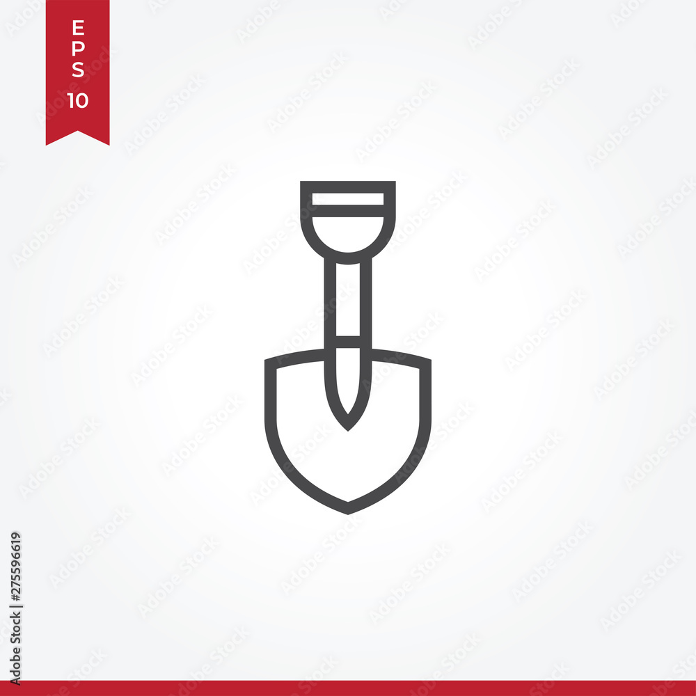 Shovel vector icon in modern style for web site and mobile app