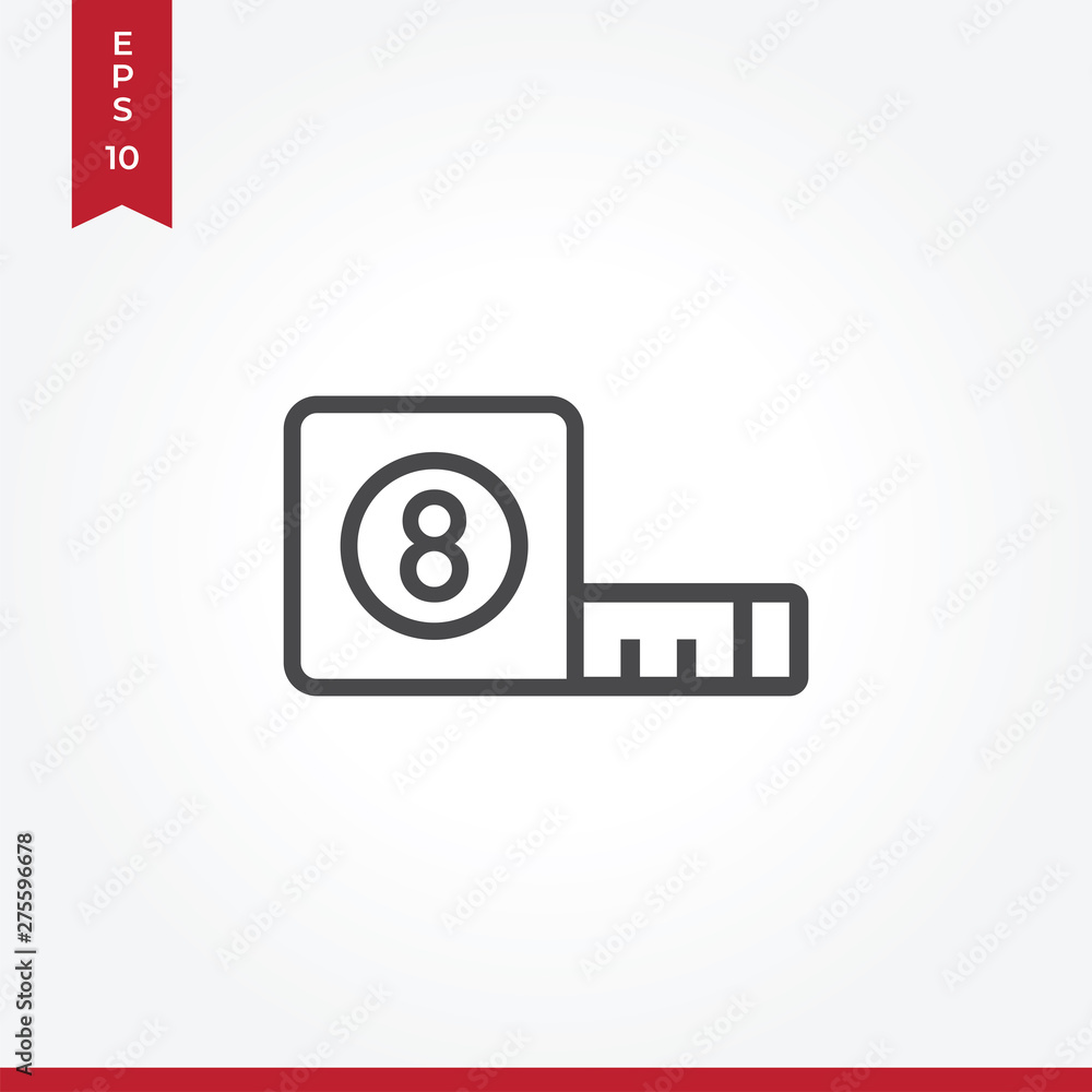 Measuring tape vector icon in modern style for web site and mobile app Measuring tape vector icon in modern style for web site and mobile app