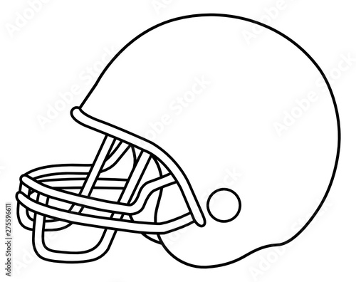 Vector illustration of american football helmet plain template isolated on white background