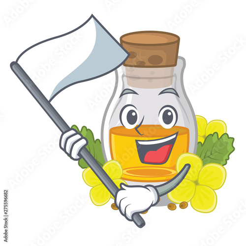 With flag mustard oil in the cartoon shape