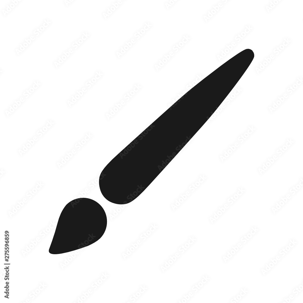 Vector simple flat style illustration of a black brush icon isolated on white backgrund Vector simple flat style illustration of a black brush icon isolated on white backgrund