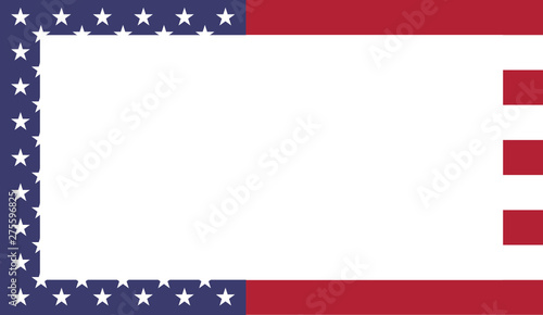 Vector illustration frame of the United States of America flag with stars and stripes - graphic frame element for your text or design