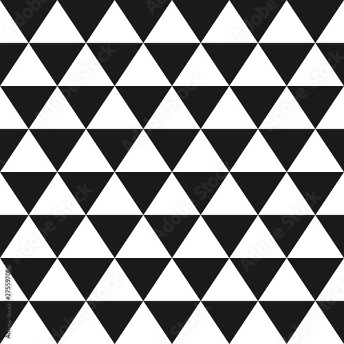 Vector high quality classic and elegant geometric seamless pattern made with black and white triangles