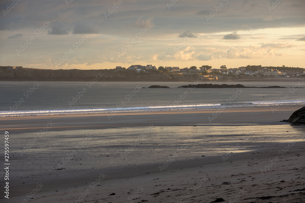 Morning on the beach in Saint Malo.Brittany, France Morning on the beach in Saint Malo.Brittany, France