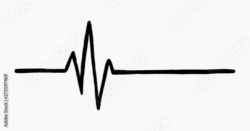 High quality hand drawn vector illustration of the music wave isolated on white background