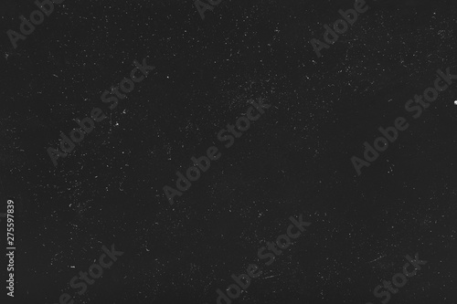 Dust and scratches design. Black abstract background. Tiny white lights. Copy space. © golubovy