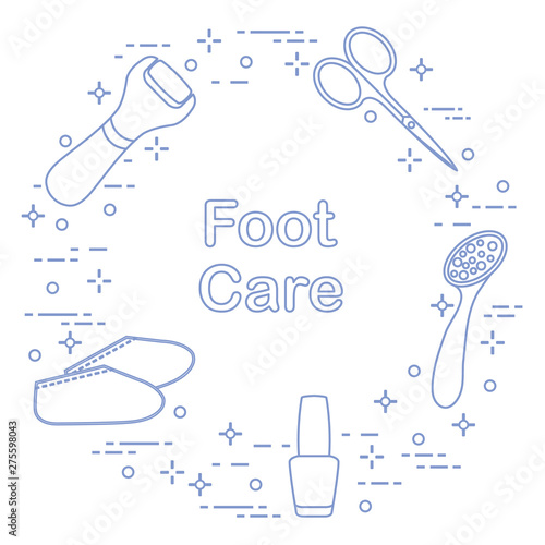 Tools for pedicure. Personal care.