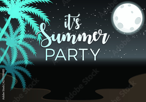 Unique Modern Summer Time Design Background Banner Template with Text It's Summer Time for Used Personally and All Business Company