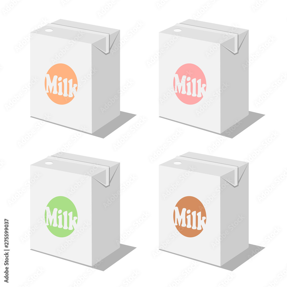  milk boxes icons vector