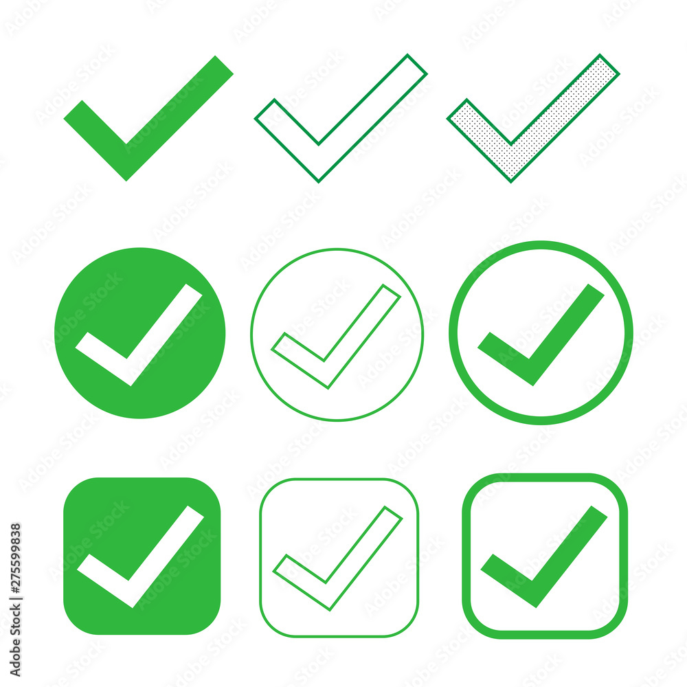 Simple Tick icon accept approve sign Simple Tick icon accept approve sign
