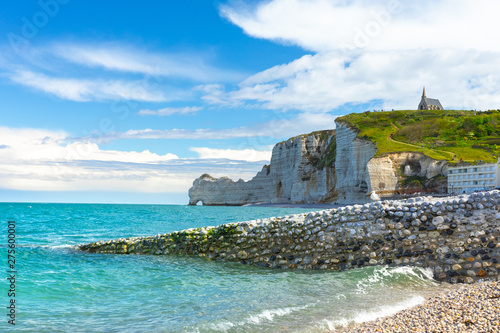 Photography Picturesque panoramic landscape on the cliffs of Etretat