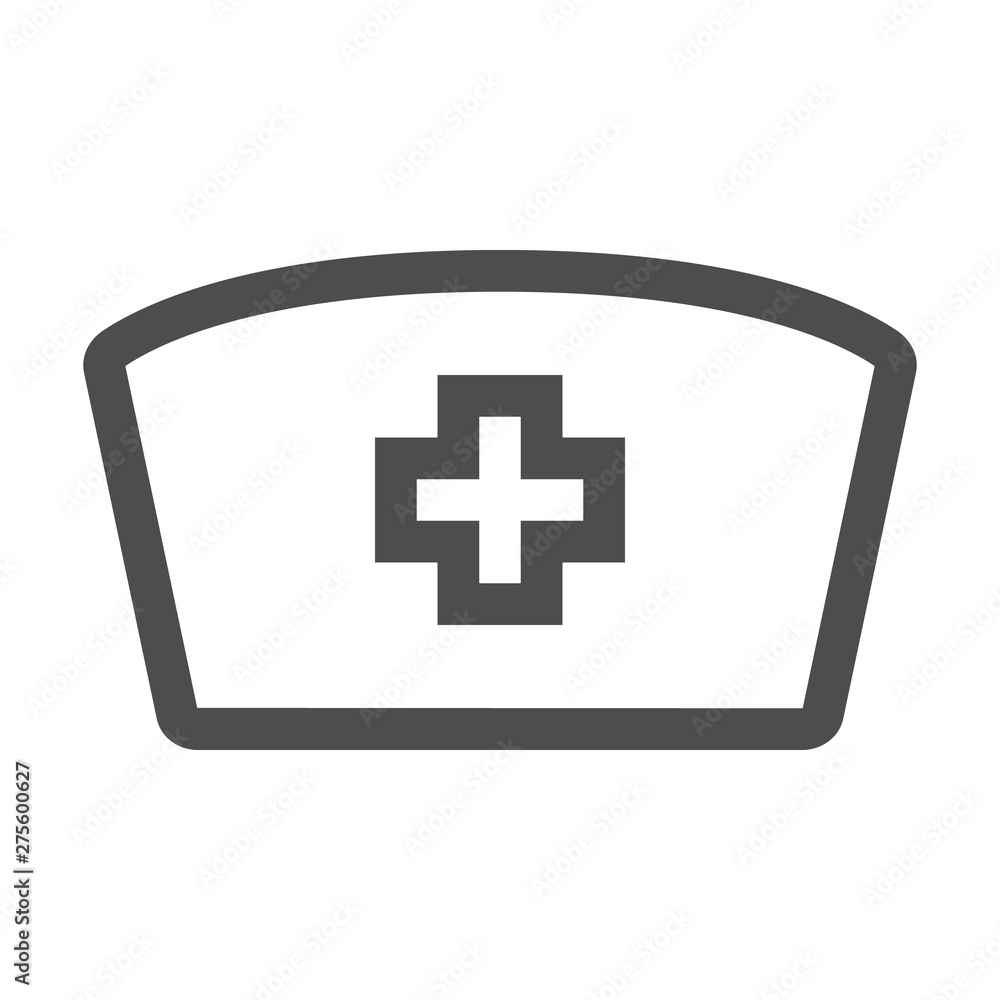 Fototapeta premium Nurse hat icon in trendy flat style design. Vector graphic illustration. Nurse hat icon for website design, logo, app, and ui. Vector file.