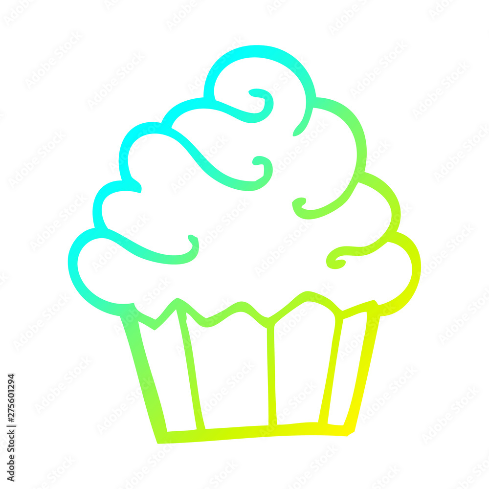 cold gradient line drawing cartoon cupcake cold gradient line drawing cartoon cupcake