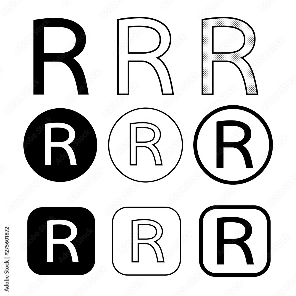 Registered Trademark icon symbol sign Registered Trademark icon symbol sign