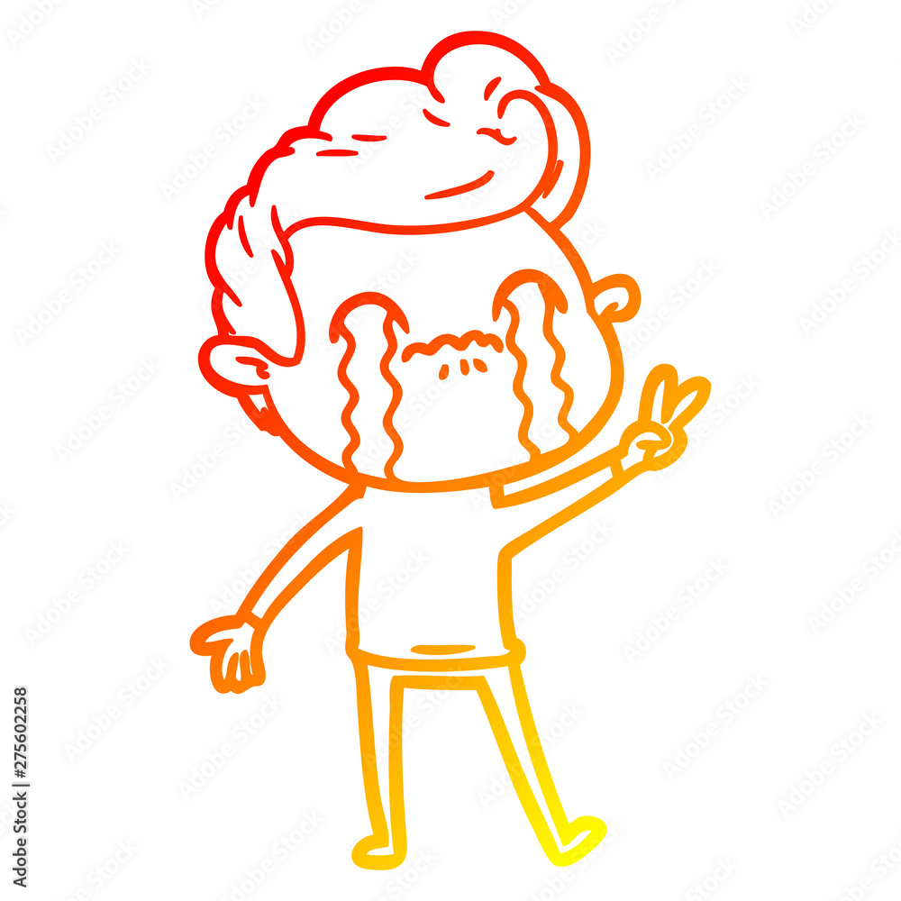 warm gradient line drawing cartoon man crying warm gradient line drawing cartoon man crying
