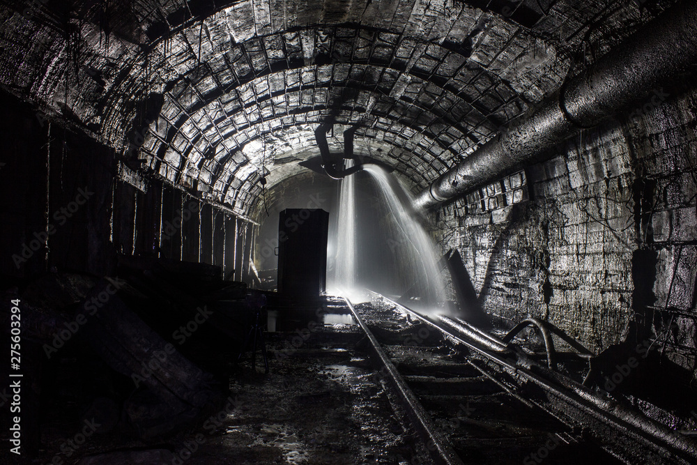  Raw, cool and dark passage of underground utilities