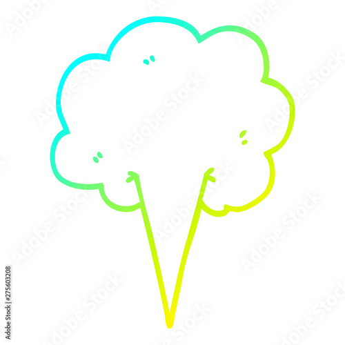 cold gradient line drawing cartoon gust of air