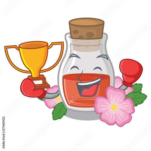 Boxing winner rosehip seed oil on a mascot