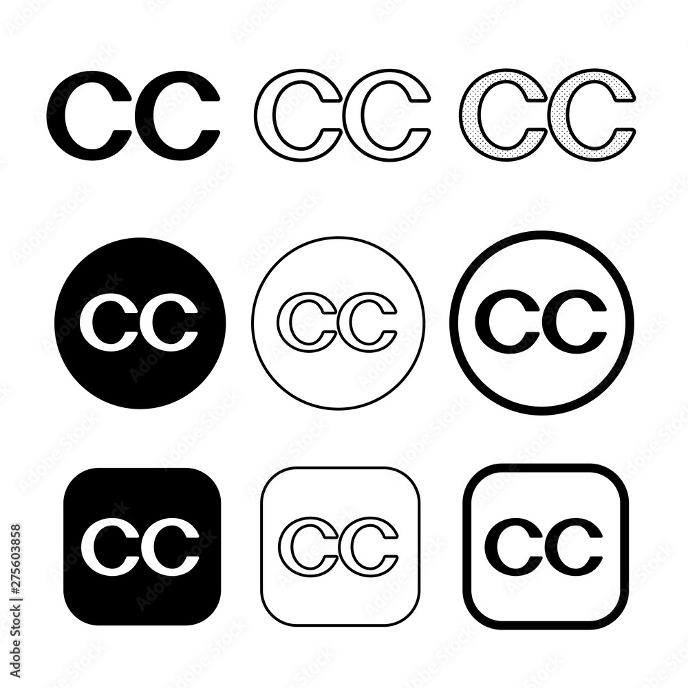 Creative commons icon symbol sign Creative commons icon symbol sign