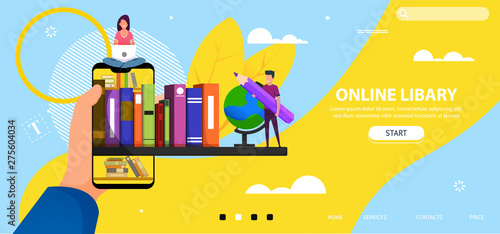 Landing Page  with Flat People Characters