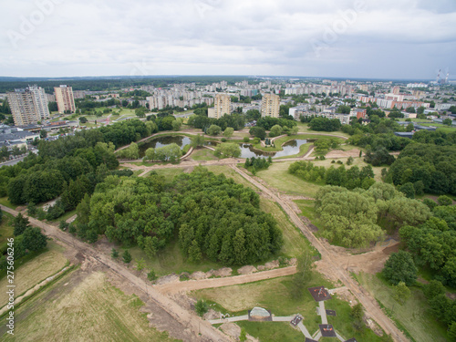 Park of Kalnieciai during reconstruction aerial photography