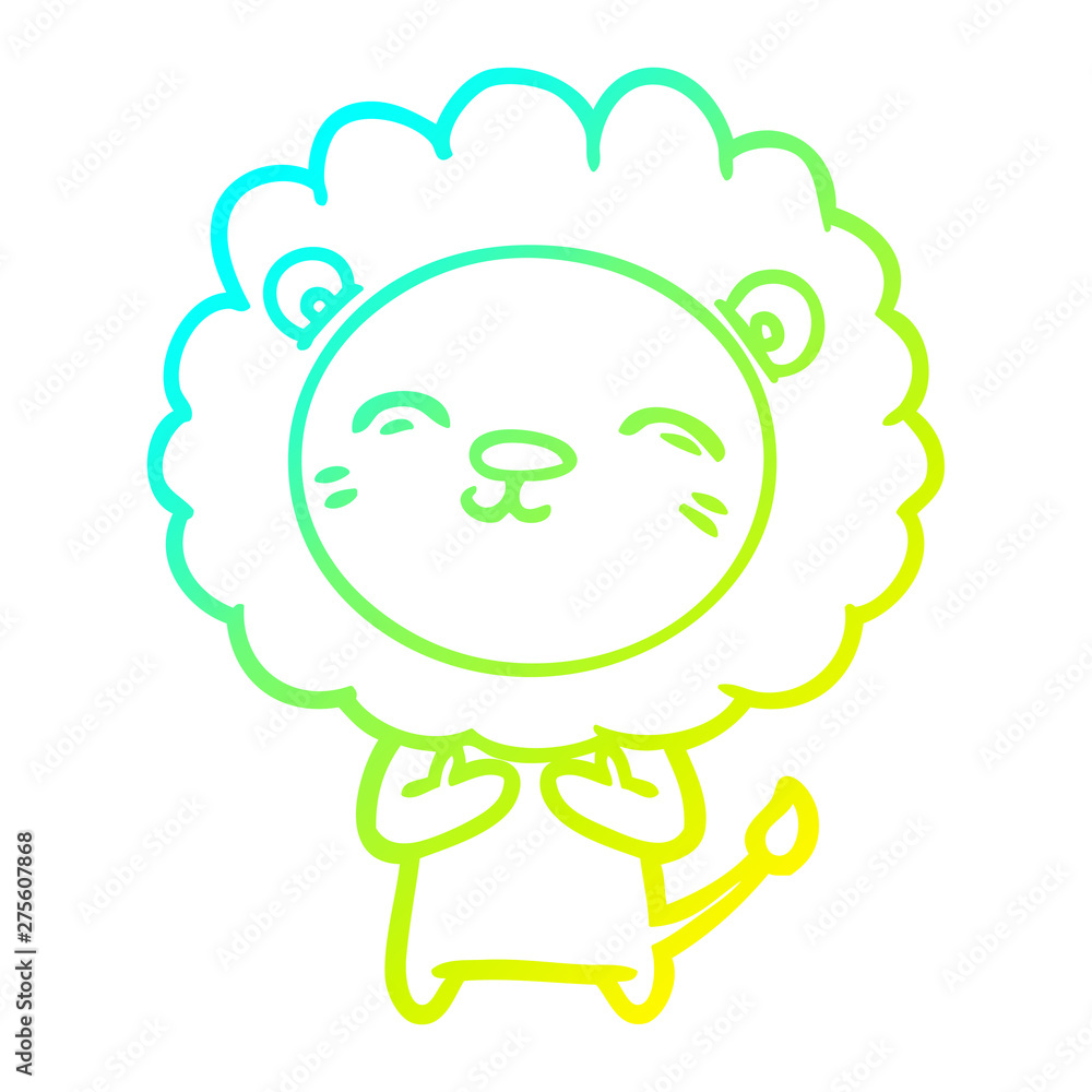 cold gradient line drawing cartoon lion cold gradient line drawing cartoon lion