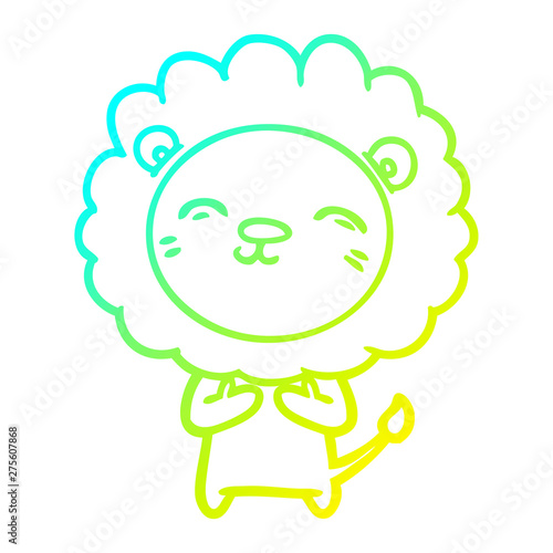 Wallpaper Mural cold gradient line drawing cartoon lion Torontodigital.ca