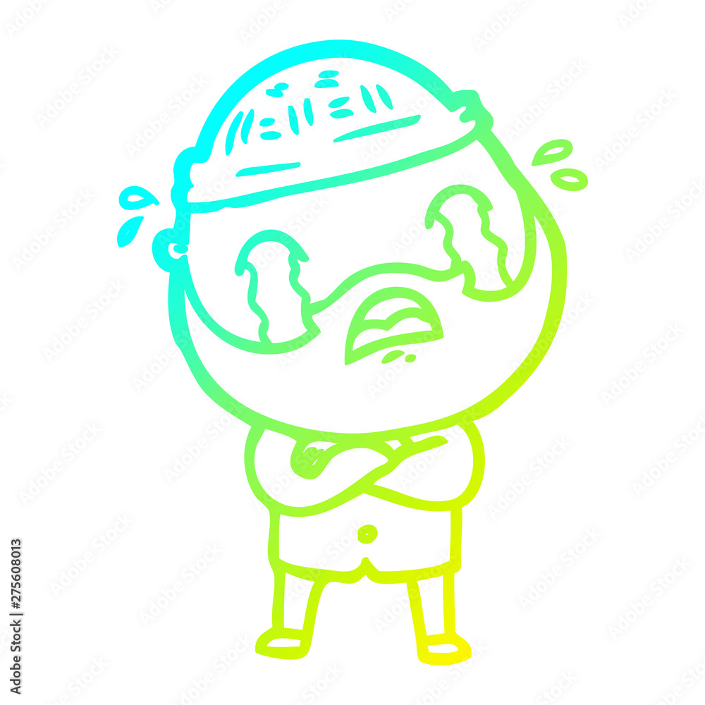 cold gradient line drawing cartoon bearded man crying cold gradient line drawing cartoon bearded man crying